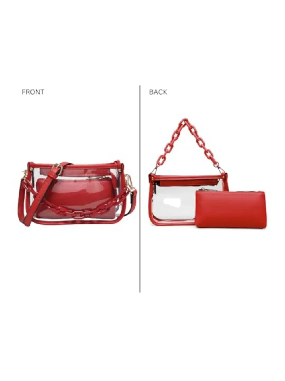 Clear Stadium Approved Crossbody Bag with Detachable Pouch